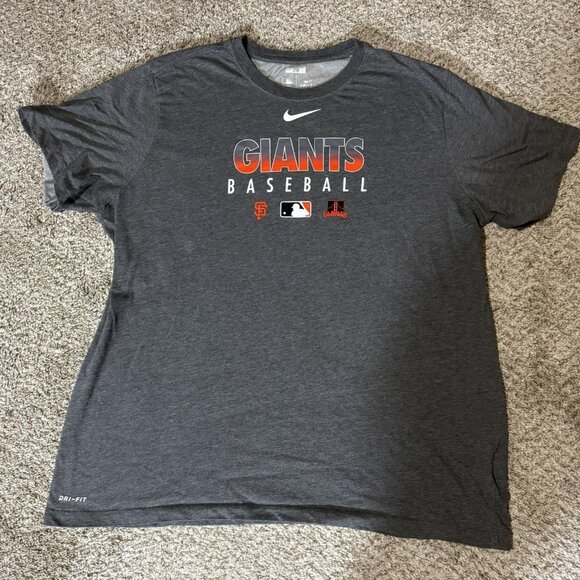 San Francisco Giants Shirt Mens 2XL Gray MLB Baseball Dri Fit T-Shirt Tee Nike - Picture 1 of 7